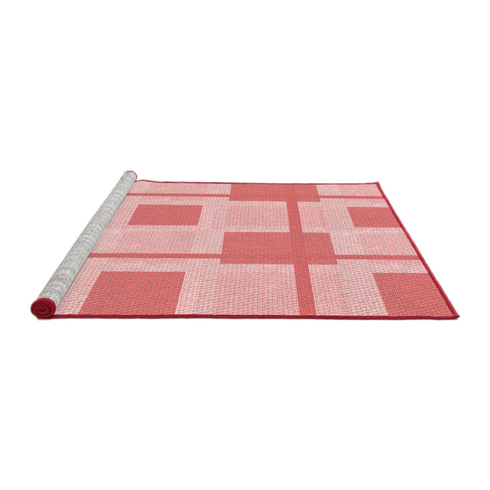 Sideview of Machine Washable Transitional Deep Rose Pink Rug, wshpat851rd