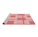 Sideview of Machine Washable Transitional Deep Rose Pink Rug, wshpat851rd