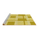 Sideview of Machine Washable Transitional Bold Yellow Rug, wshpat851yw