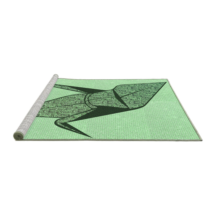 Sideview of Machine Washable Transitional Mint Green Rug, wshpat852grn