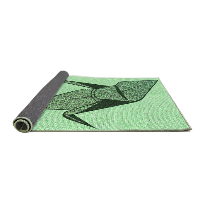 Thickness of Patterned Mint Green Rug, pat852grn