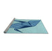 Sideview of Machine Washable Transitional Blue Rug, wshpat852lblu