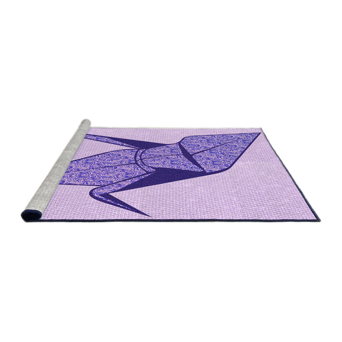 Sideview of Machine Washable Transitional Purple Rug, wshpat852pur