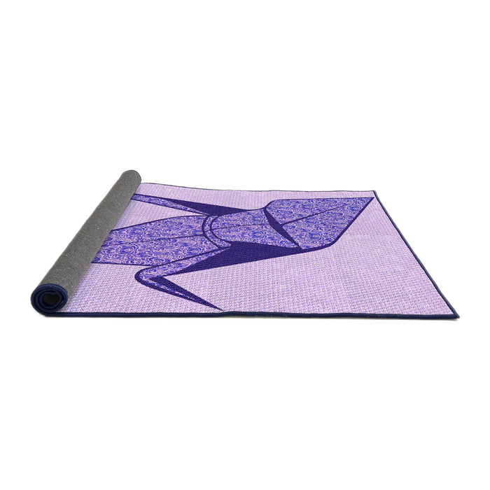 Thickness of Patterned Purple Rug, pat852pur