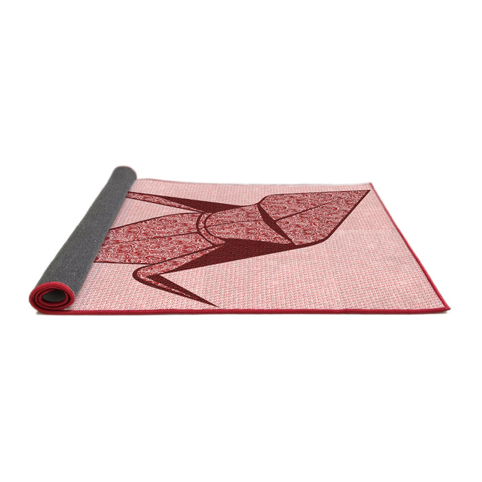 Thickness of Patterned Red Rug, pat852rd