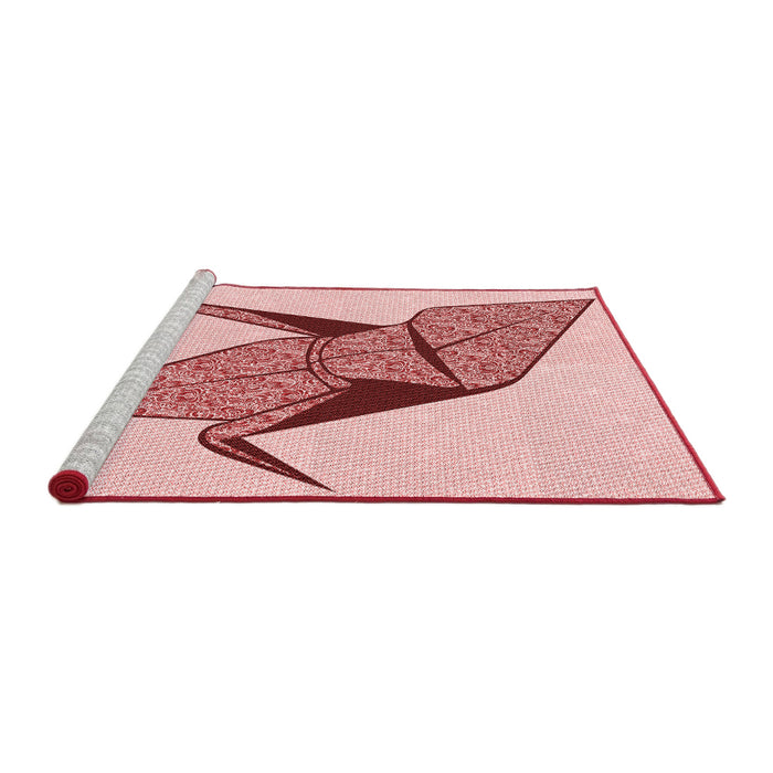 Sideview of Machine Washable Transitional Red Rug, wshpat852rd