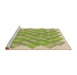 Sideview of Machine Washable Transitional Green Rug, wshpat853brn