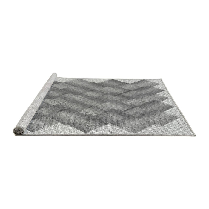 Sideview of Machine Washable Transitional Platinum Gray Rug, wshpat853gry