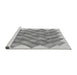 Sideview of Machine Washable Transitional Platinum Gray Rug, wshpat853gry