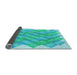 Thickness of Patterned Turquoise Green Rug, pat853lblu