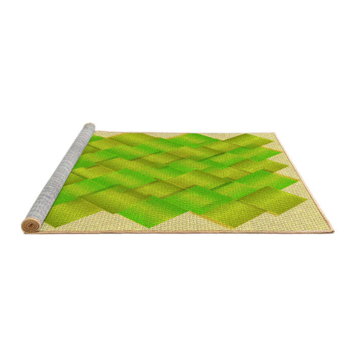 Sideview of Machine Washable Transitional Pistachio Green Rug, wshpat853yw