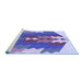 Sideview of Machine Washable Transitional Amethyst Purple Rug, wshpat854blu