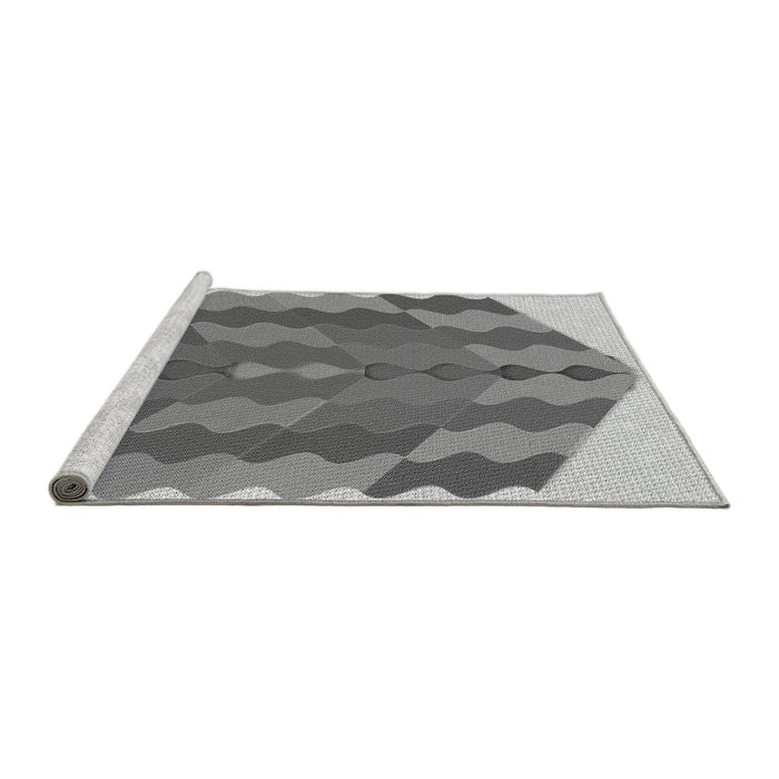 Sideview of Machine Washable Transitional Cloud Gray Rug, wshpat854gry
