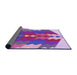 Thickness of Patterned Dark Orchid Purple Rug, pat854pur