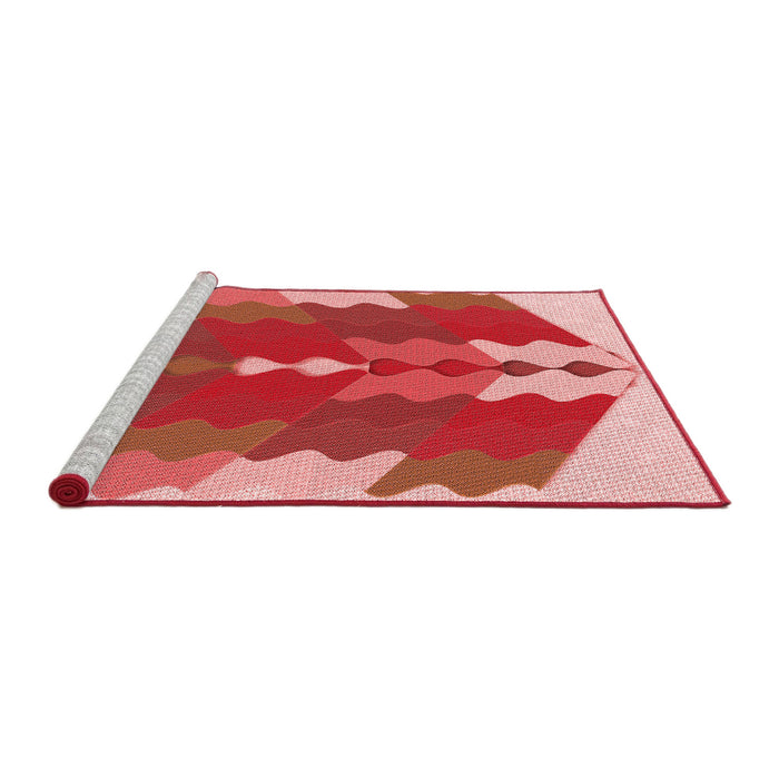 Sideview of Machine Washable Transitional Light Salmon Pink Rug, wshpat854rd