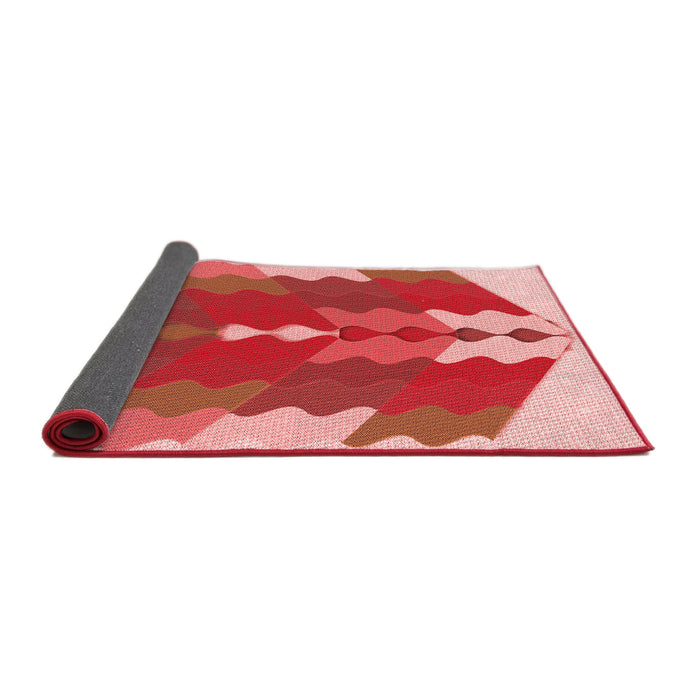 Thickness of Patterned Light Salmon Pink Rug, pat854rd