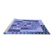 Sideview of Machine Washable Transitional Deep Periwinkle Purple Rug, wshpat855blu