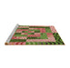 Sideview of Machine Washable Transitional Chestnut Red Rug, wshpat855brn