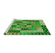 Sideview of Machine Washable Transitional Green Rug, wshpat855grn