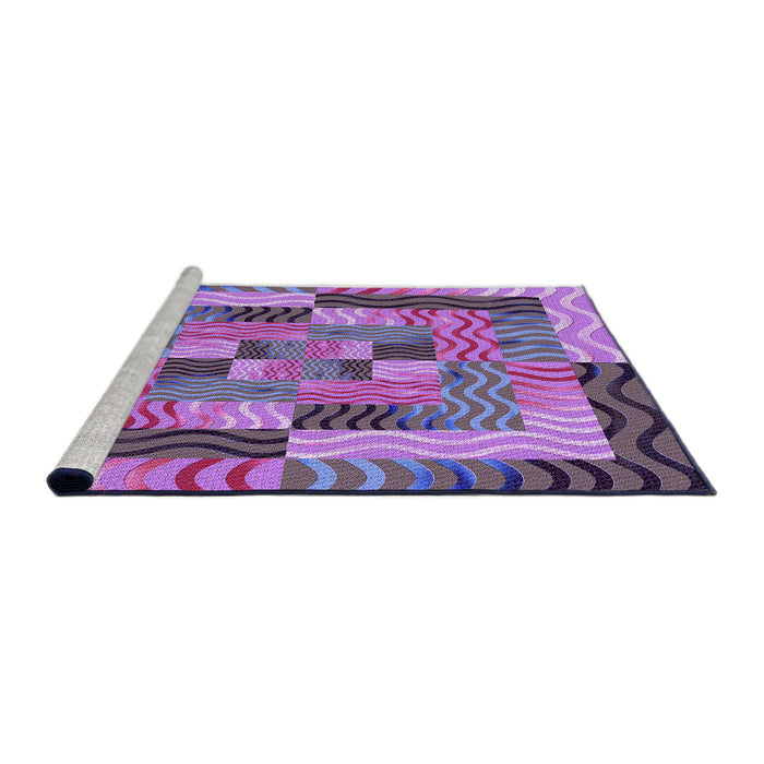 Sideview of Machine Washable Transitional Purple Rug, wshpat855pur
