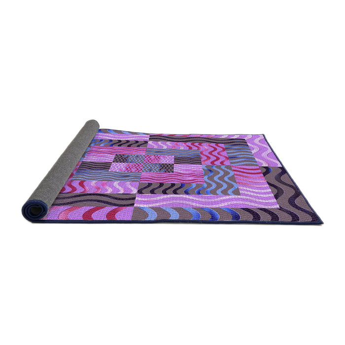 Thickness of Patterned Purple Purple Rug, pat855pur