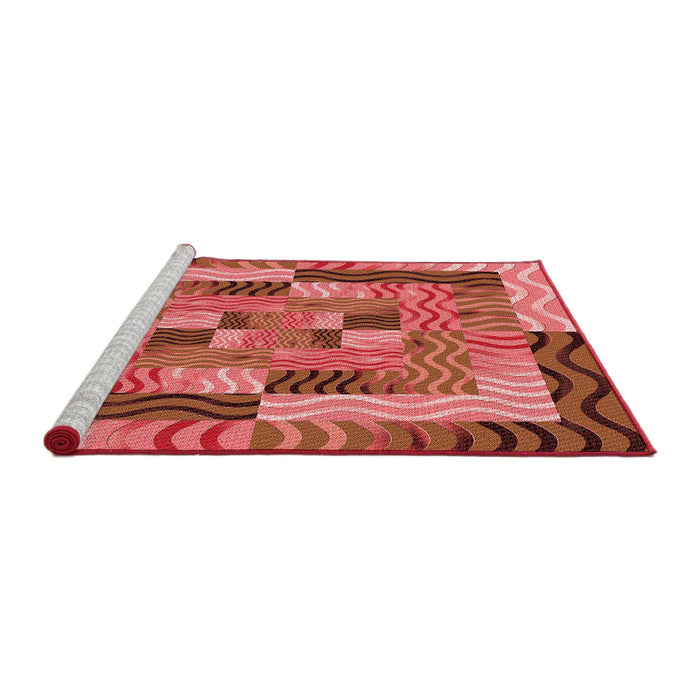Sideview of Machine Washable Transitional Red Rug, wshpat855rd