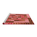 Sideview of Machine Washable Transitional Red Rug, wshpat855rd