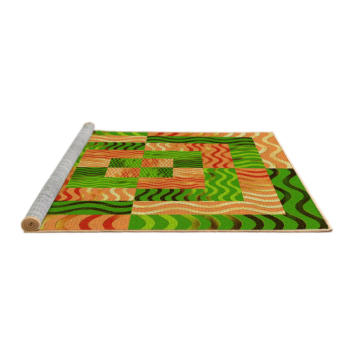 Sideview of Machine Washable Transitional Mahogany Brown Rug, wshpat855yw