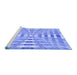 Sideview of Machine Washable Transitional Blue Rug, wshpat856blu