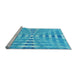 Sideview of Machine Washable Transitional Bright Cyan Blue Rug, wshpat856lblu