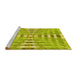 Sideview of Machine Washable Transitional Dark Yellow Green Rug, wshpat856yw