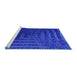 Sideview of Machine Washable Transitional MediumBlue Rug, wshpat857blu