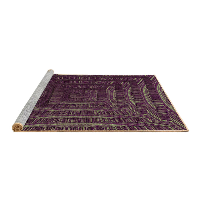 Sideview of Machine Washable Transitional Rosy-Finch Purple Rug, wshpat857brn