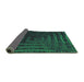 Thickness of Patterned Dark Slate Grey Green Rug, pat857grn