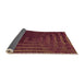 Thickness of Patterned Chestnut Red Rug, pat857org