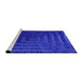 Sideview of Machine Washable Transitional Bright Blue Rug, wshpat857pur