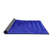 Thickness of Patterned Bright Blue Rug, pat857pur