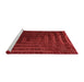 Sideview of Machine Washable Transitional Cranberry Red Rug, wshpat857rd