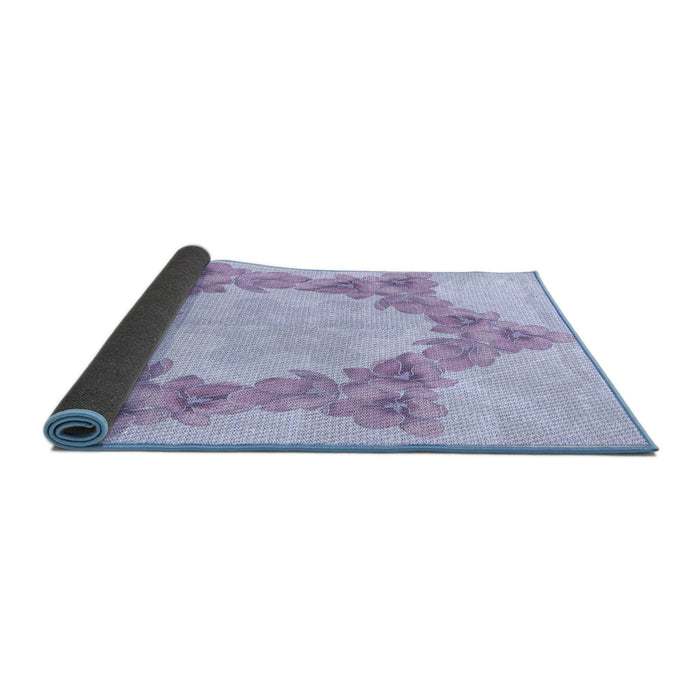 Thickness of Patterned Purple Mimosa Purple Rug, pat858blu