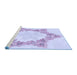 Sideview of Machine Washable Transitional Purple Mimosa Purple Rug, wshpat858blu