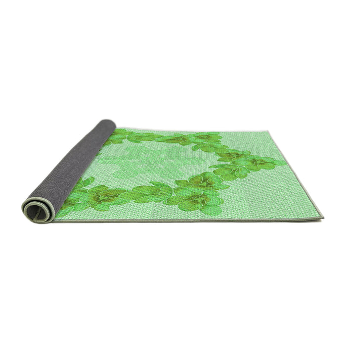 Thickness of Patterned Green Rug, pat858grn