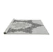 Sideview of Machine Washable Transitional Gunmetal Gray Rug, wshpat858gry