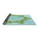Thickness of Patterned Light Aquamarine Green Rug, pat858lblu