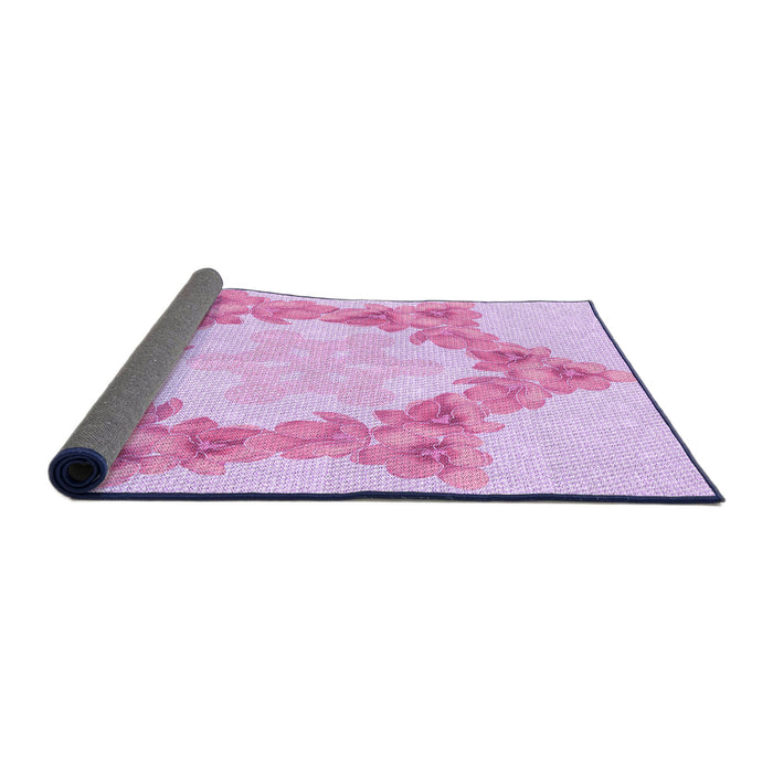 Thickness of Patterned Blossom Pink Rug, pat858pur