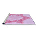 Sideview of Machine Washable Transitional Blossom Pink Rug, wshpat858pur