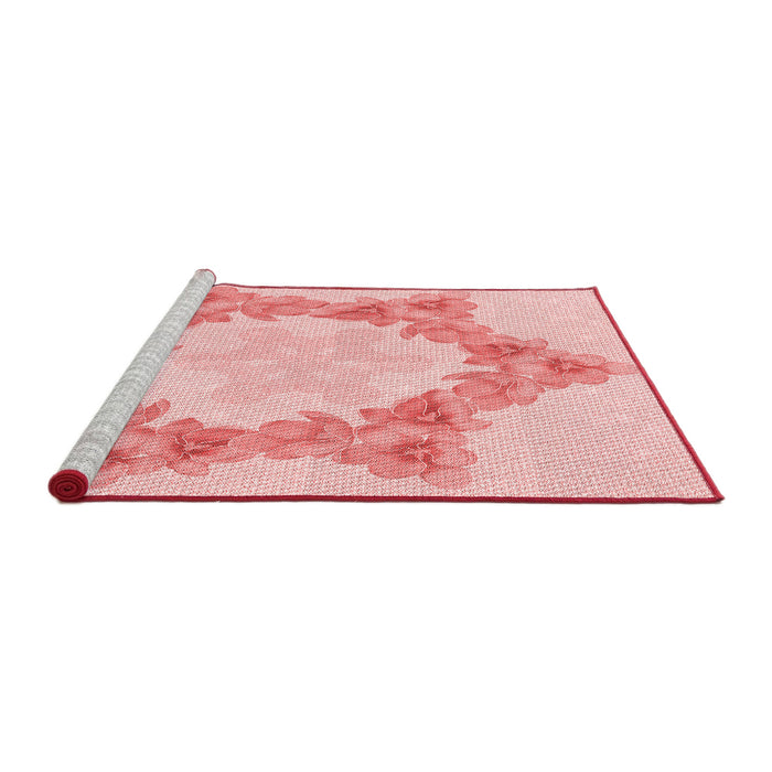 Sideview of Machine Washable Transitional Light Red Pink Rug, wshpat858rd