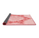 Thickness of Patterned Light Red Pink Rug, pat858rd