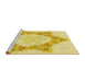 Sideview of Machine Washable Transitional Yellow Rug, wshpat858yw