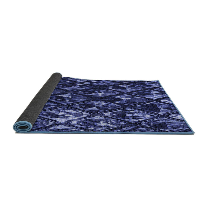 Thickness of Patterned Light Slate Blue Rug, pat859blu