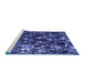 Sideview of Machine Washable Transitional Light Slate Blue Rug, wshpat859blu